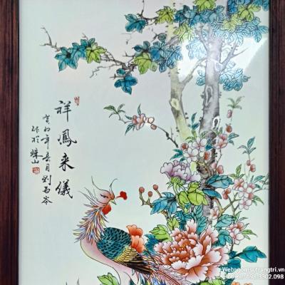 TRANH SỨ KHUNG GỖ - BÁCH ĐIỂU TRIỀU PHƯỢNG